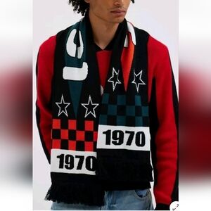 Urban Outfitters Soccer Graphic Knit Scarf NWT